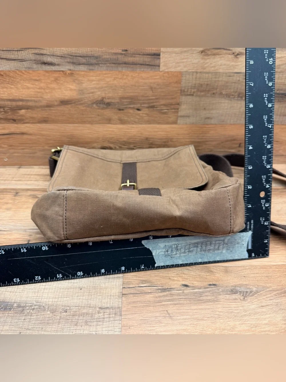 Fossil Canvas Messenger Bag for Men - Taupe Brown